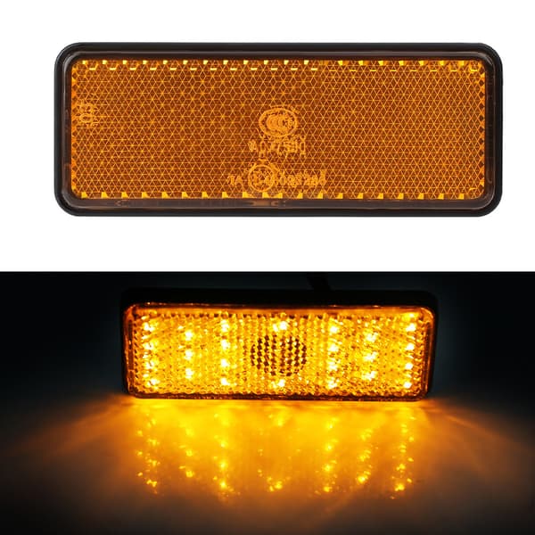 Universal Motorcykel Scooter Moped Rektangulær LED Reflektor Baglygte Stoplygte Amber