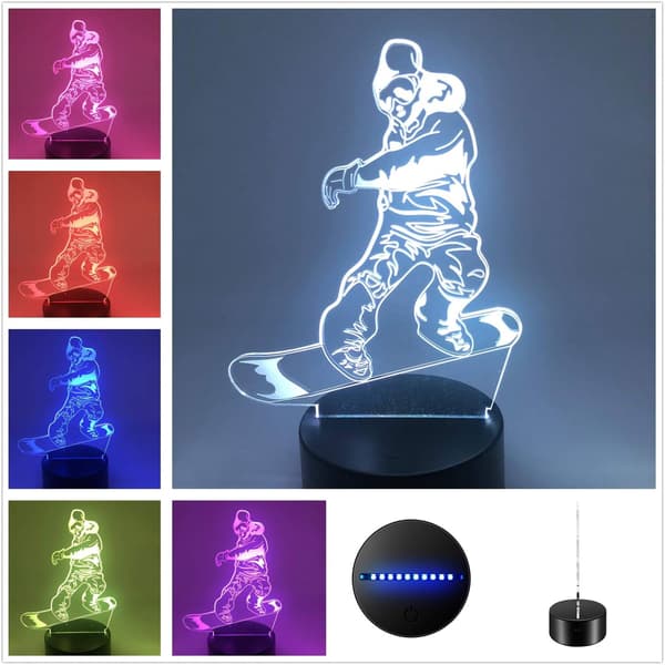 3D Illusion Multi Colors USB Sovande Nattljus Skrivbordslampa
