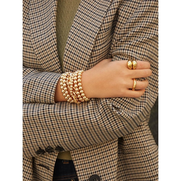 Guld Chunky Dome Ringar 18k Guldpläterade Tjocka Guld Ringar