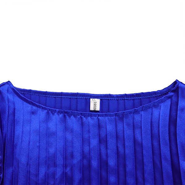 leeve Korkeavyötäröinen Vyöllä A-Linjainen Lyhyt Mekko (Safiirinsininen XL)