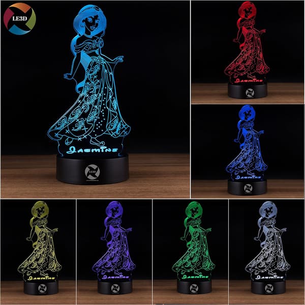 3D Optisk Illusions Natlampe - 7 LED Farveskiftende Lampe