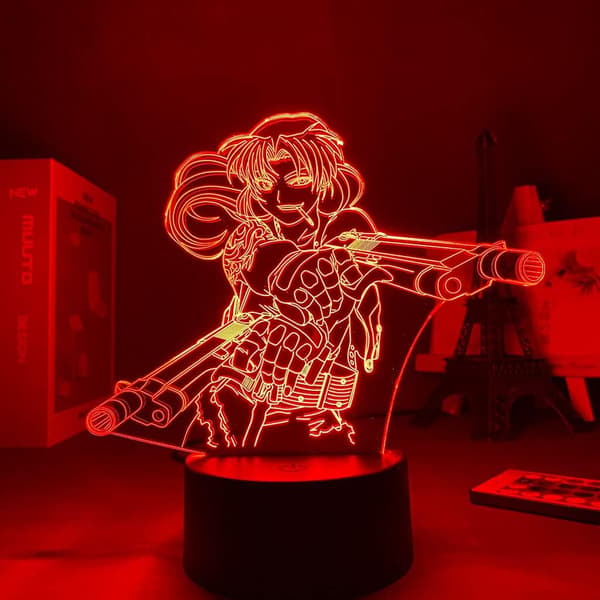 Black Lagoon Revy 3D LED Lampe Anime Natlampe Sort Touch