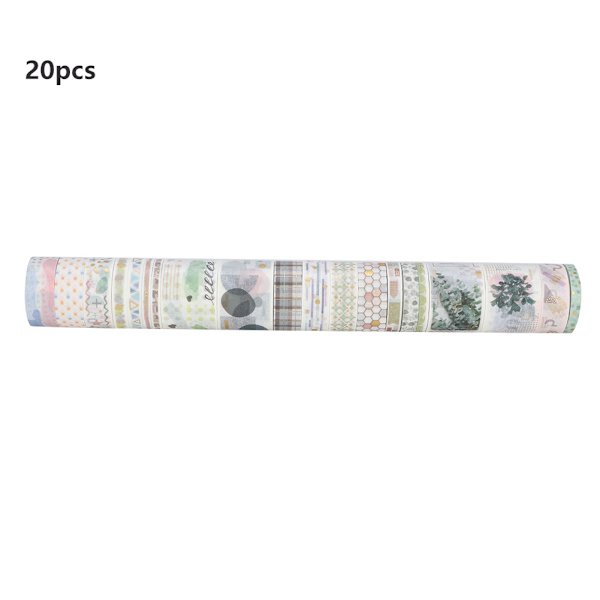 20 rullar/set dekorativ tejp för scrapbooking, maskeringstejp, gör-det-själv-hantverk (C01090)