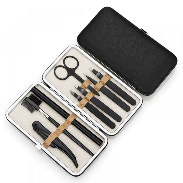 Eyebrow Kit,  8 in 1 Tweezers for Eyebrows, Professional Brow Grooming,Shaper,Trimming Set include Eyebrow Razor,Brush,Scissors