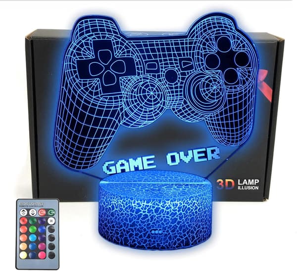 Joystick Spill Over 3D Illusionsrom Borddekor Lampe Spill Nattelys