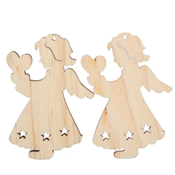 10Pcs Wooden Hanging Plates DIY Hand Made Craft New Year Christmas Tree Decoration Supplies(NO.8 )