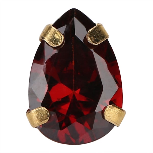 10 kpl ompelukirjontaa Zirkoni timantteja Kultainen kynsi DIY Rusetti Vaatteiden tarvikkeet 7x10mm Punainen