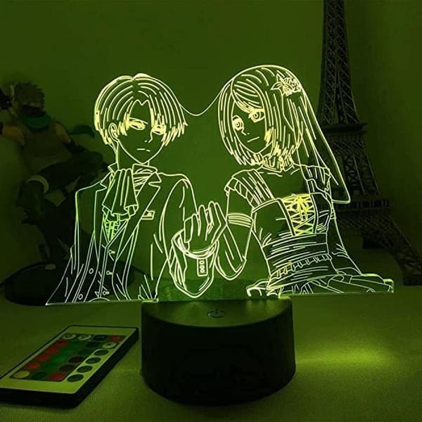 Attack on Titan 3D Anime Lampe Natt Levi Ackerman Illusjon N