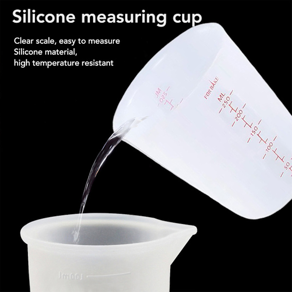 Silikon Målebeger Verktøysett Spatel Fingerhansker Pipetter Epoxy Resin Blanding Verktøysett for Håndverk Verktøysett Pink 32pcs