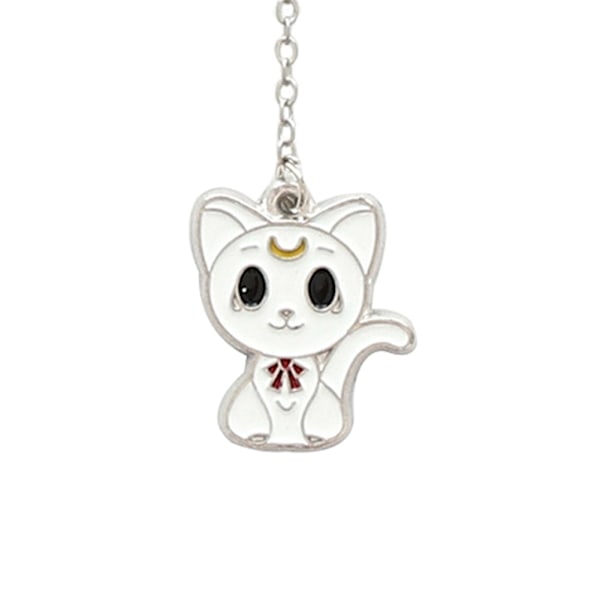 Simple Cute Cat Leaf Sakura Metal BookMark Books Paper Gifts (White Cat)