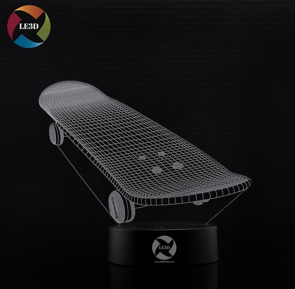 3D Optisk Illusions Natlampe - 7 LED Farveskiftende Lampe