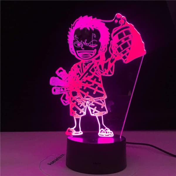 One Piece Luffy 3D Illusjons Nattlampe Smart Touch, RG