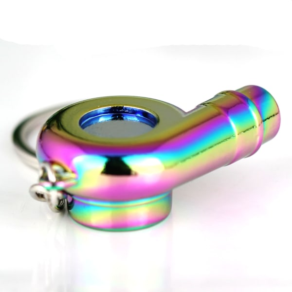 Kreativ Spinning Ny Krom Polert Gunmetal Svart Turbo Turbolader Nøkkelring Nøkkelkjede Ring Nøkkelring Nøkkelbrikke, Lag Fløytelyd