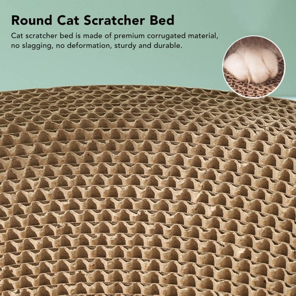 Cat Scratcher Bed Ripebestandig rund bølgepapp Stor Cat Scratcher Pad Nest for møbelbeskyttelse