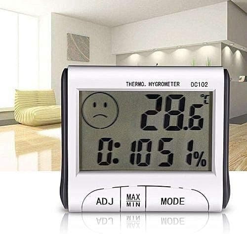 Digitalt termometer, hygrometer fugtighed til rum, drivhus temperatur - Max/Min rækkevidde - Letlæselig LCD-skærm