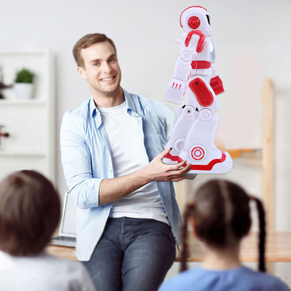 Fjernstyrt intelligent robot med gestussensor, syngende og dansende pedagogisk leketøy for barn Red