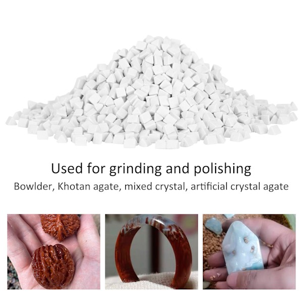 Keramisk trekant slibemiddel til smykkepolering til vibrations slibemaskine 4mm 500g