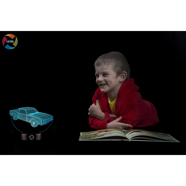3D Optisk Illusion Nattljus - 7 LED-lampa som ändrar färg