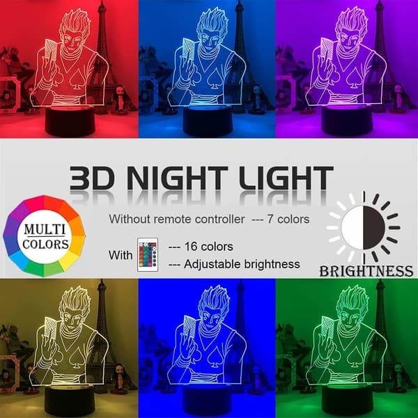 Hunter×Hunter Hisoka 3D Animation Stereo Vision LED Natlampe