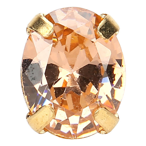 10 st Sömnad Zirkon Rhinestones Ellipsformad DIY Skor Kläder Tillbehör 8x10mm Champagne