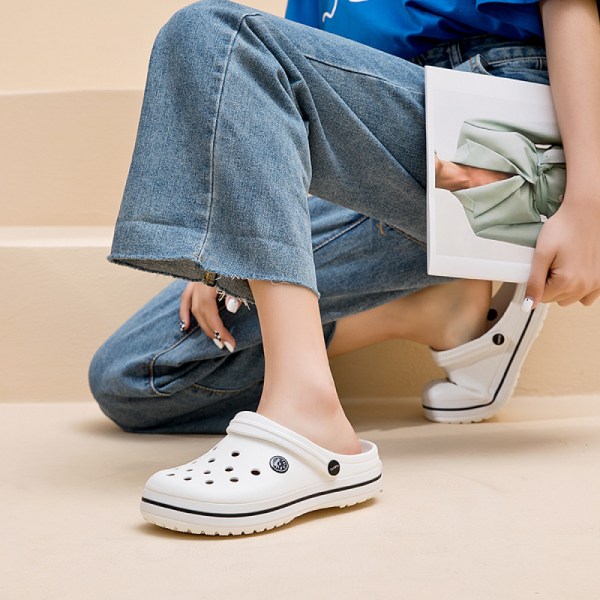 Unisex Classic Marbled Tie-Dye Clogs-White(36-37)