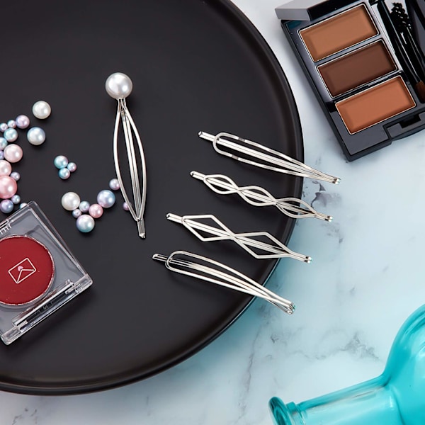 10 kappaletta Bobby Pin -hiuspinniä Geometrinen metallihiuspidike Hiustarvikkeet Naisille Tytölle Hiusmuotoiluneulat Silver