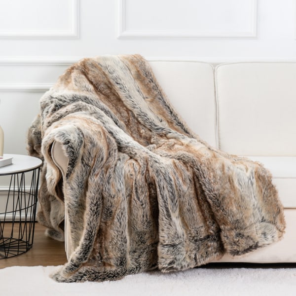Fuzzy imiteret pels tæppe, 50"x60", vendbar letvægts 7176 | Fyndiq