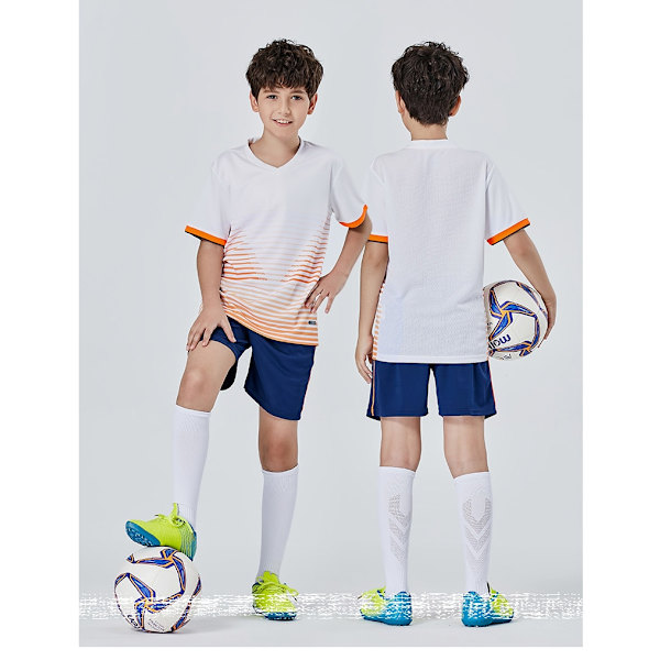 Anpassade barnfotbollströjor Kostym pojkar fotbollsuniformer Futebol tröjset fotbollsutrustning barn flickor sportkläder kläder White B XS