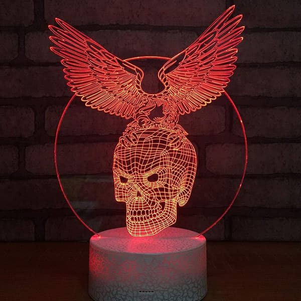 3D LED-hjort optisk illusionssensor nattlampa med smart T