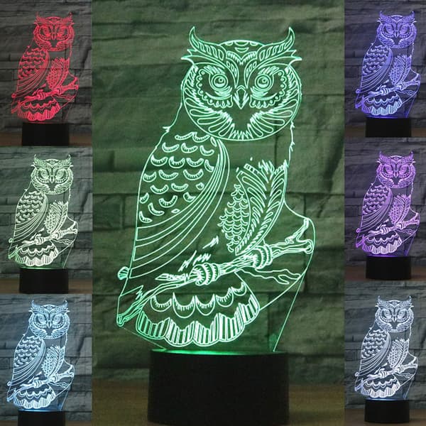 Panda 3D LED-lys Illusjonslys for barn Optisk illusjon