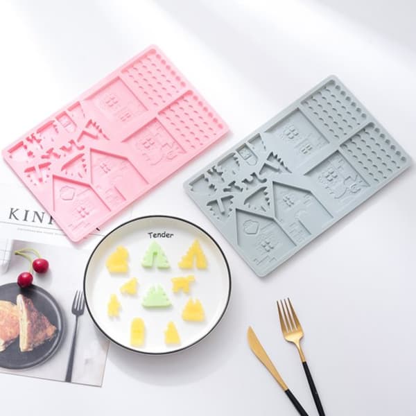 DIY Julehus Sjokoladeform Silikonform Fondant