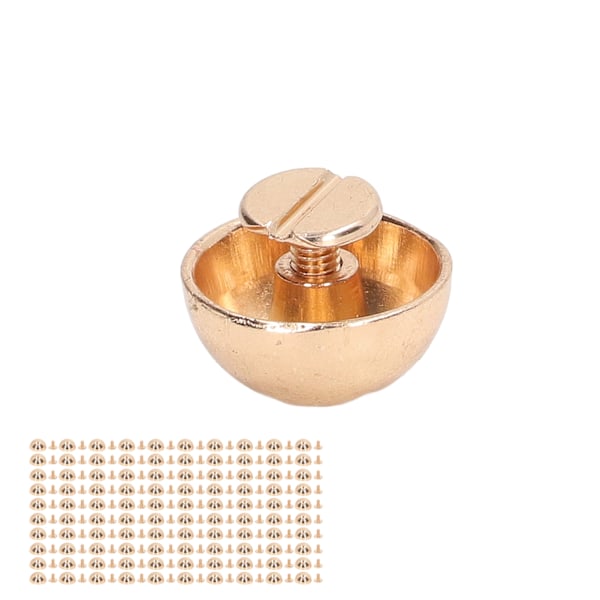 100 set svampnit nitar 12mm hög hårdhet rund huvud läder nitar för att dekorera punk kläder skor väskor husdjur krage guld