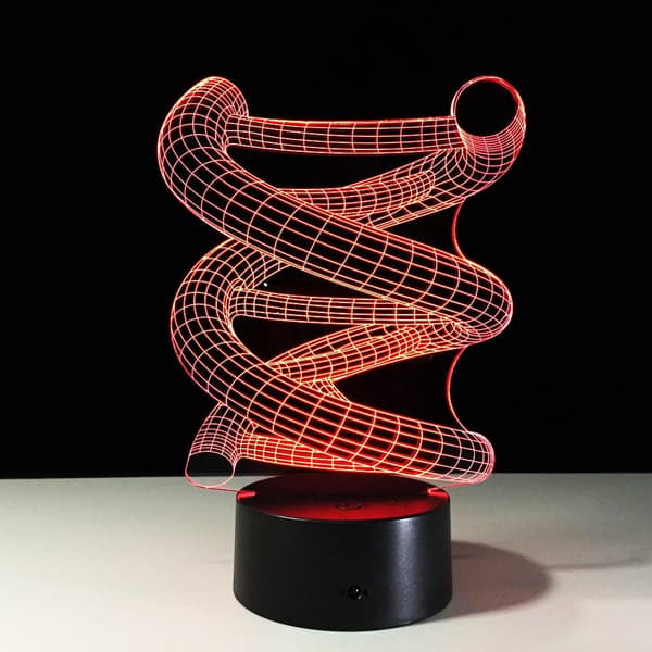 3D DNA LED Natlampe ABS Touch Base Abstrakt Spiral Pære La