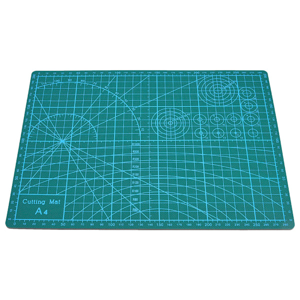 A4 rutnät PVC skärmatta Självläkande papper Lädertyg Skärbräda (Grön)