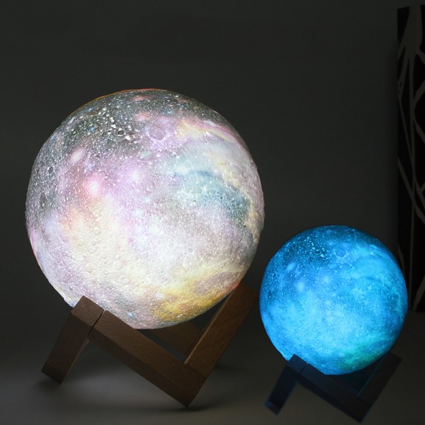 3D-månlampa nattlampa för barn 16 färger (8 cm) 8CM