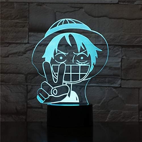 One Piece Luffy 3D Illusion Natlampe Smart Touch, RG