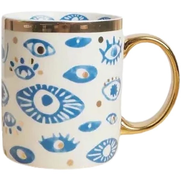 Ondt Øje Keramik Kaffekrus 385 ml Perfekt til Cappuccino Latte Te Øl Varme og kolde drikke, Kaffekopper til hjem og kontor, Opvask Eyes
