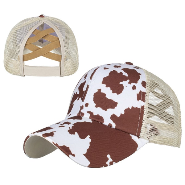 Crossover elastisk mesh hästsvans baseball keps unisex justerbar B I