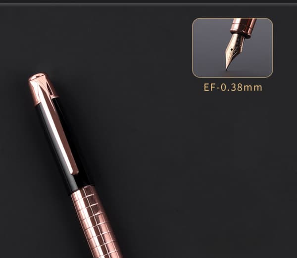 Premium Metall Fyllepenn - Gravert mønster - EF Nib - Gi
