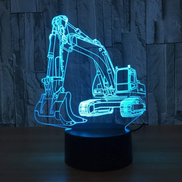 Optisk Illusion 3D Gravemaskine Natlys 16 Farver Skiftende USB Strøm Fjernbetjening Berøringskontakt Dekorationslampe LED Bordlampe Fødselsdag Børn K