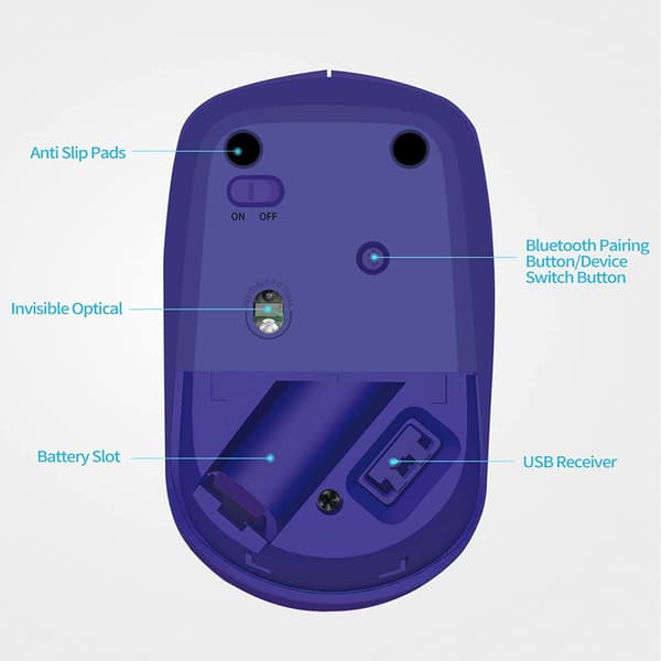 Langaton Bluetooth Hiljainen Hiiri Monilaitteinen Langaton Bluetooth