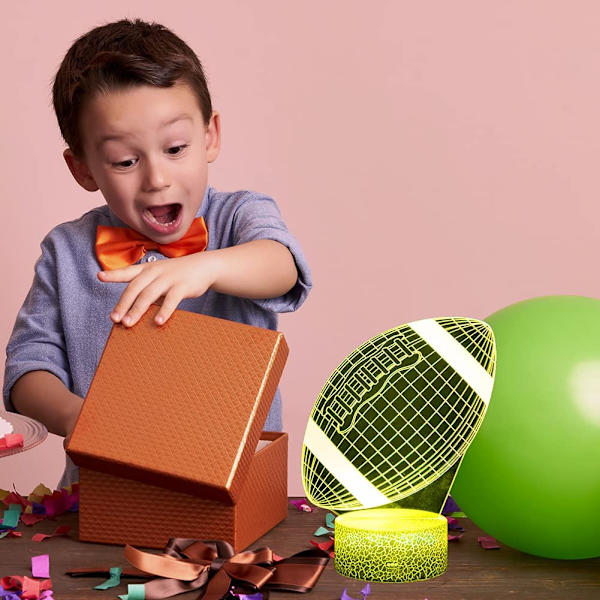 Fodbold Natlampe, 3D Illusion Lampe Fodboldlys til K