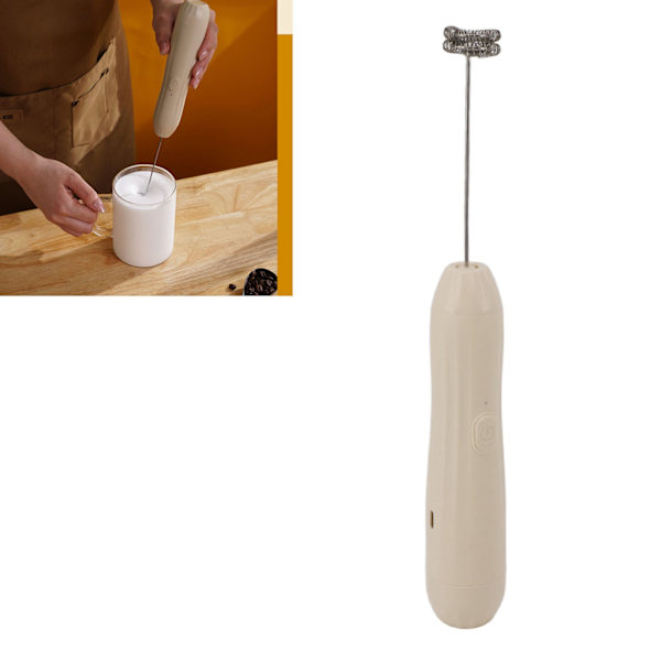 Mini håndholdt melkeskummer USB oppladbar elektrisk visp drikkeblander 3 hastigheter rustfritt stål skummaskin for hjemmet