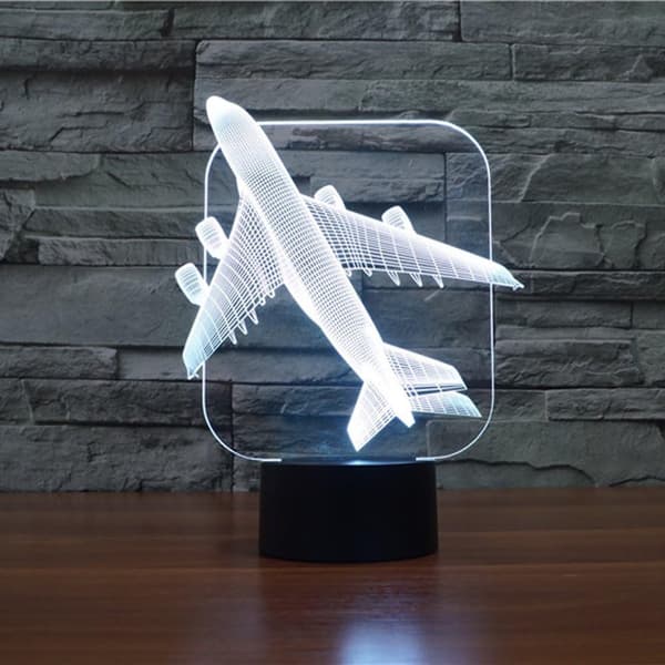 3D Fly Nattlys 7 Fargeendring LED Bordlampe