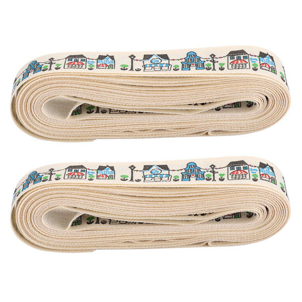 2 st webbingband tecknad målning DIY bröllopspackning kläder dekoration tillbehörStil 2