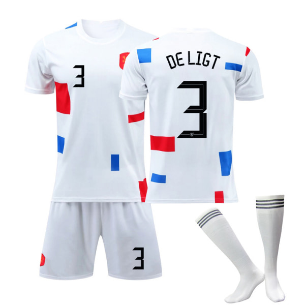 22 Alankomaat Home World Cup White Jersey Set Kids Adults, L