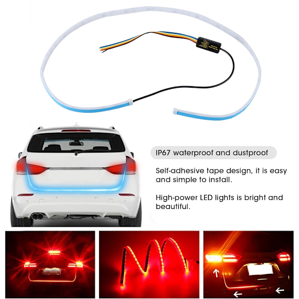 47 tommers 12V Universal RGB Flytende LED Bil Bakluke Bakluke Stripe Lys Brems Kjøring Svingsignal