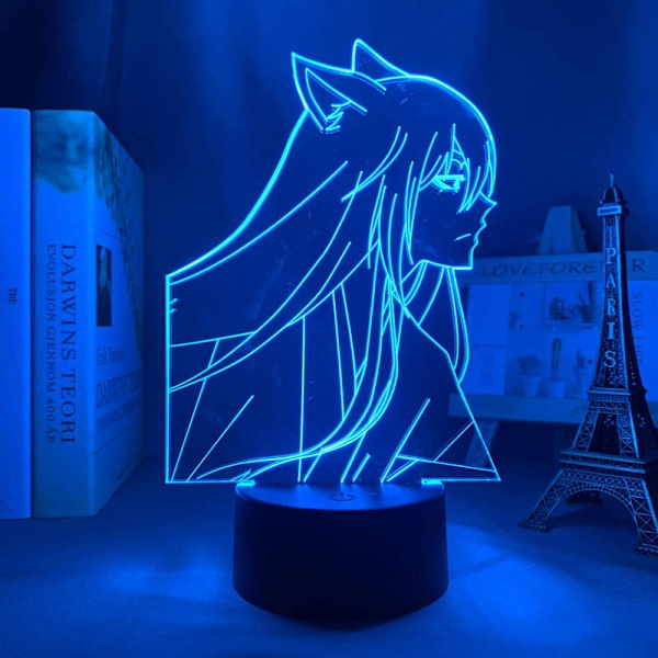 Kamisama Kiss Tomoe Anime 3D Illusion Natlampe Hjemmeværelses Dekoration Akryl LED Lys Julegave Lamper (16 Farver med Fjernbetjening), Anime Natlys