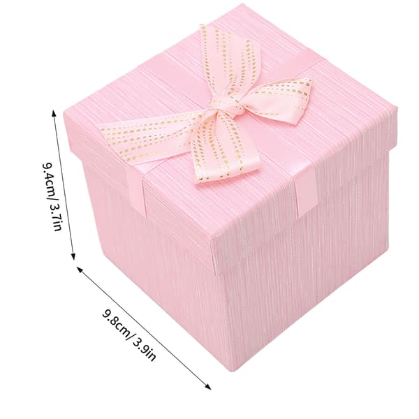 4 st presentförpackningar med lock 3,9x3,7x3,9 tum presentförpackningar för bröllop jul födelsedag alla hjärtans dag Pink