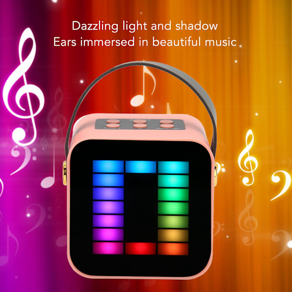 Mini Karaoke Maskine Sæt RGB Pickup Lys Digital Behandlings Chip Håndholdt Bærbar Bluetooth Højttaler med Mikrofon Pink